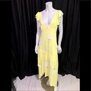 Free People Spring Floral Flowy Maxi Dress 💛